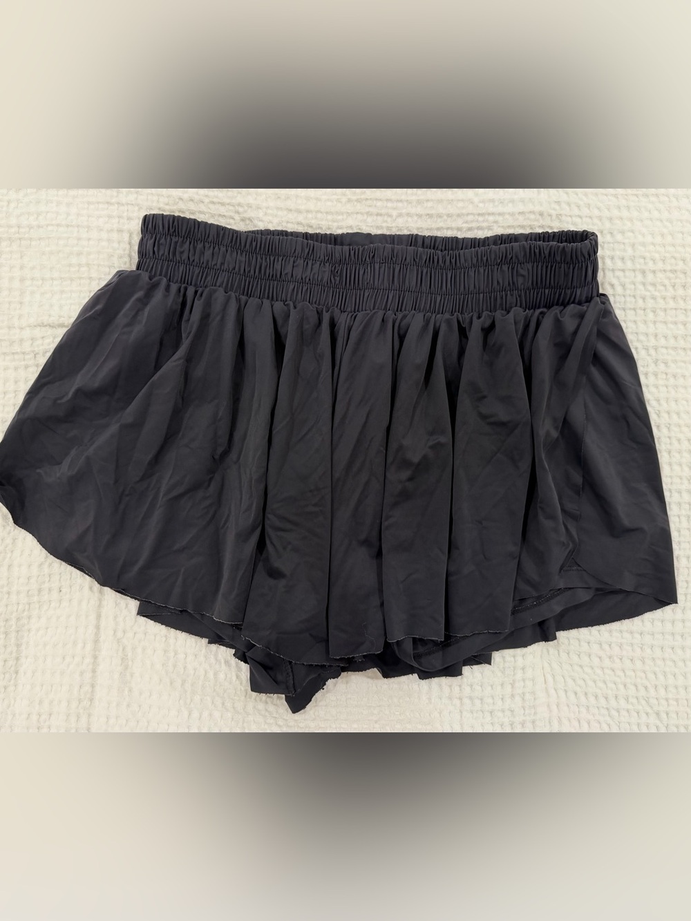 Black Tiered Skort with Elastic Waist